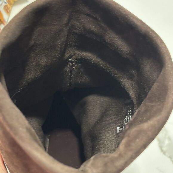 Women's Nine West Pegeen Pull On Ankle Boots Booties Shoes Size 8M Brown Suede - Picture 13 of 15